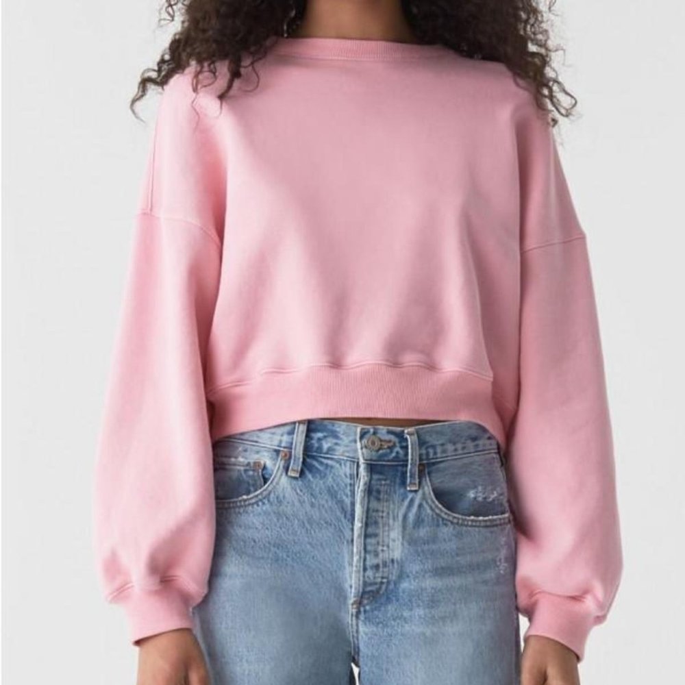 Agolde Balloon Sleeve Cropped Sweatshirt